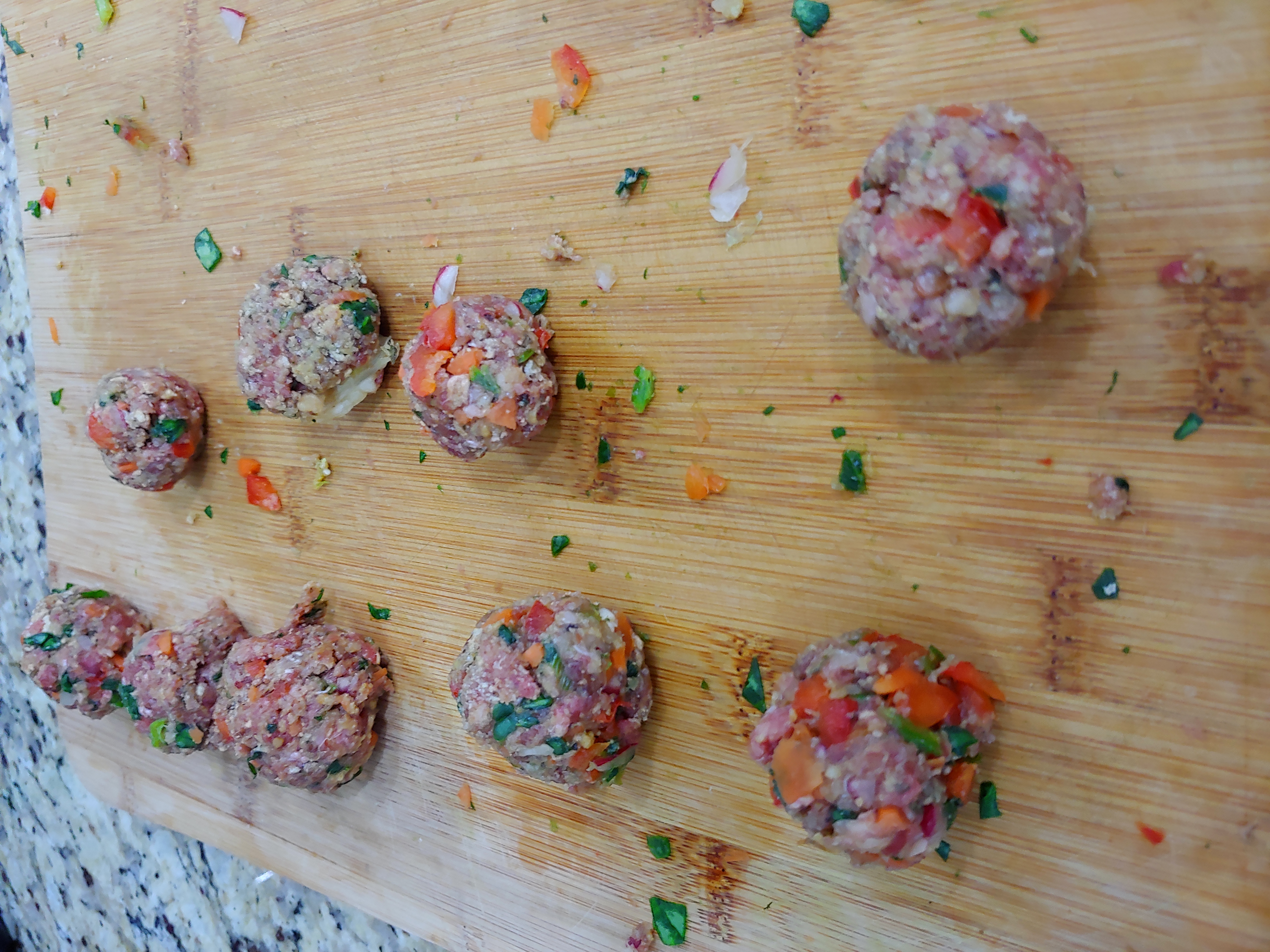 Prepared and molded Meatballs