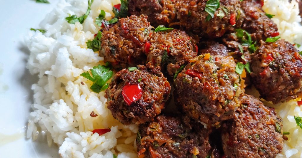 Jamaican Meatballs with Rice